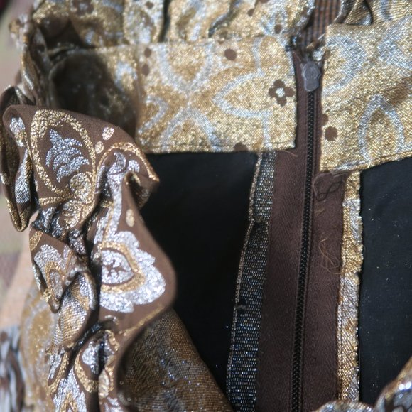 Vintage Retro Gold Metallic with Ruffles Romper - Handmade size Medium - Picture 10 of 10